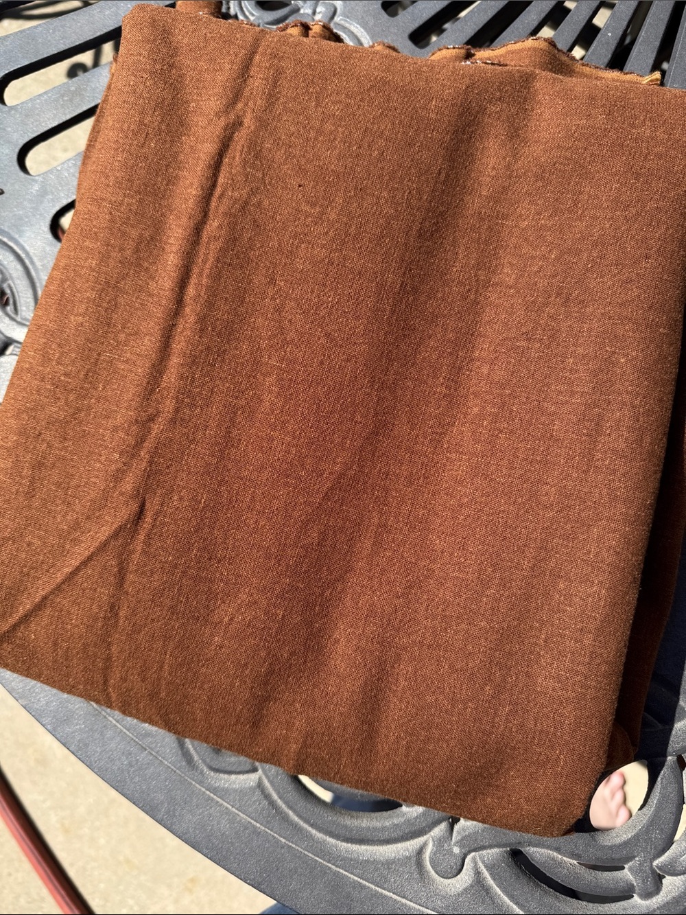 FABRIC Linen/Rayon Blend Rich Brown Rust Color 50” Wide 5.25 continuous yards